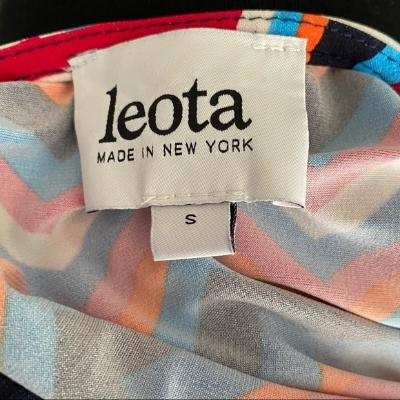 Leota Stitch Fix Finnely Sleeveless Chevron Belted Faux Wrap Dress, Small - Picture 7 of 8